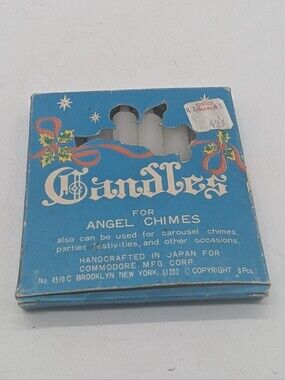 Vintage Commodore Christmas Angel Chime Candles White Set of 7 Japan MCM 1960s